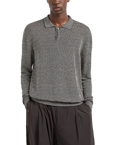Emporio Armani Linen Blend Polo Sweater