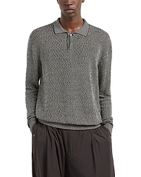 Emporio Armani Linen Blend Polo Sweater
