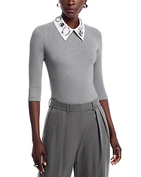 Embellished Collar Top