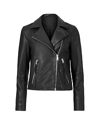 Dalby Slim Fit Leather Biker Jacket