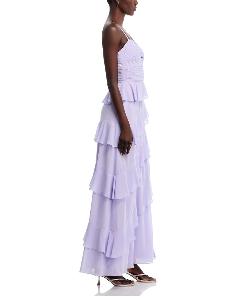 Chiffon Tiered Ruffled Dress - Exclusive