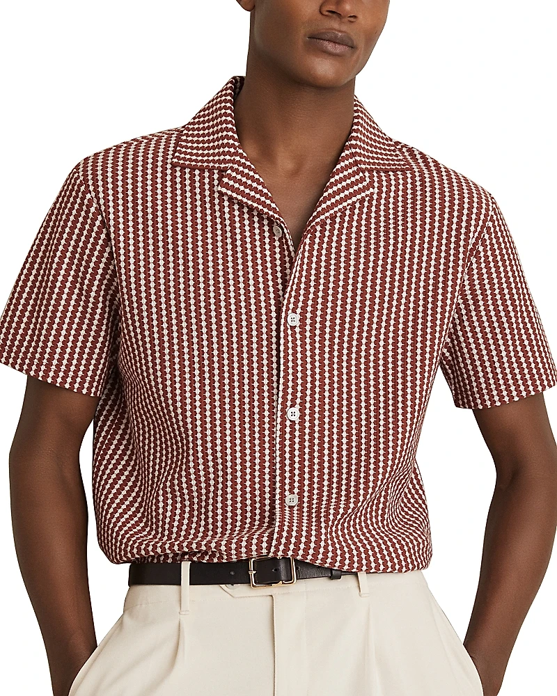 Reiss Tower Short Sleeve Printed Camp Shirt