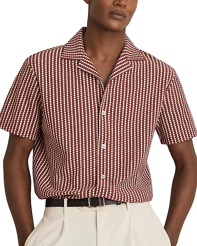 Reiss Tower Short Sleeve Printed Camp Shirt