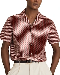 Reiss Tower Short Sleeve Printed Camp Shirt