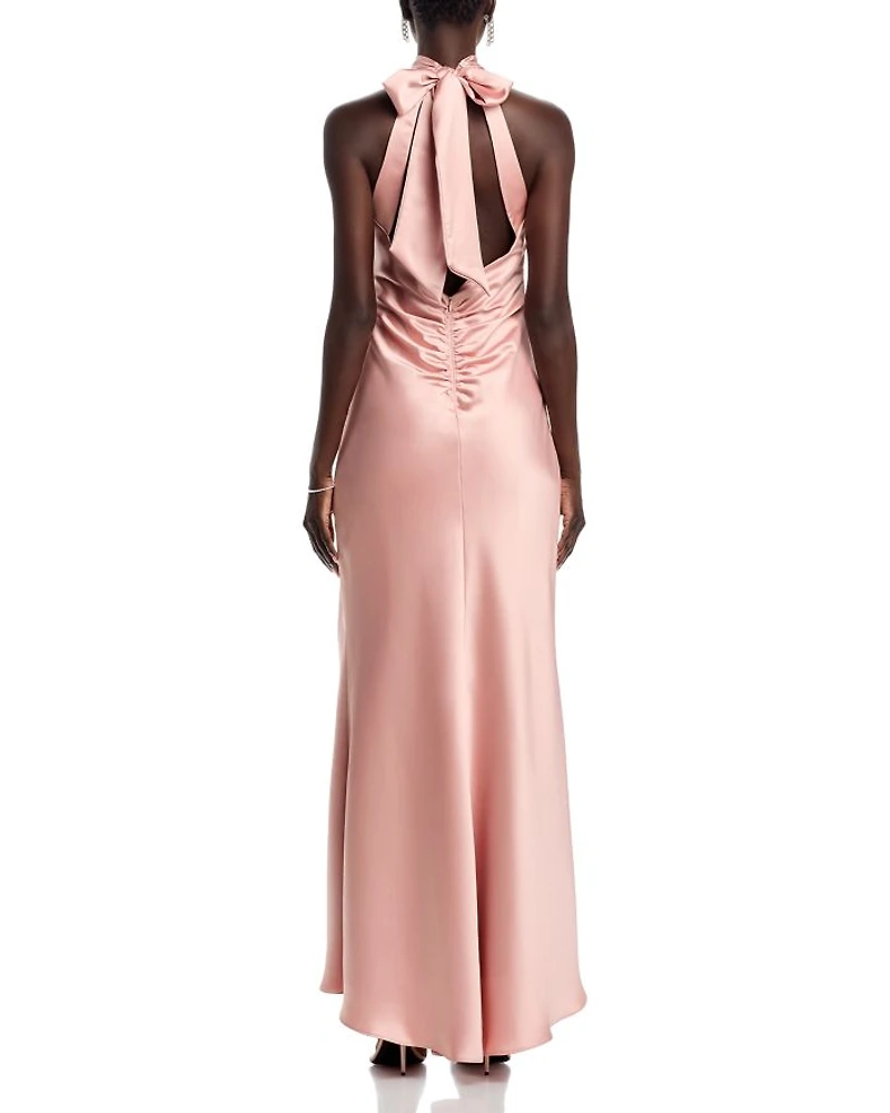 Sleeveless Satin Gown - Exclusive
