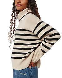 Whistles Wool Striped Turtleneck Sweater