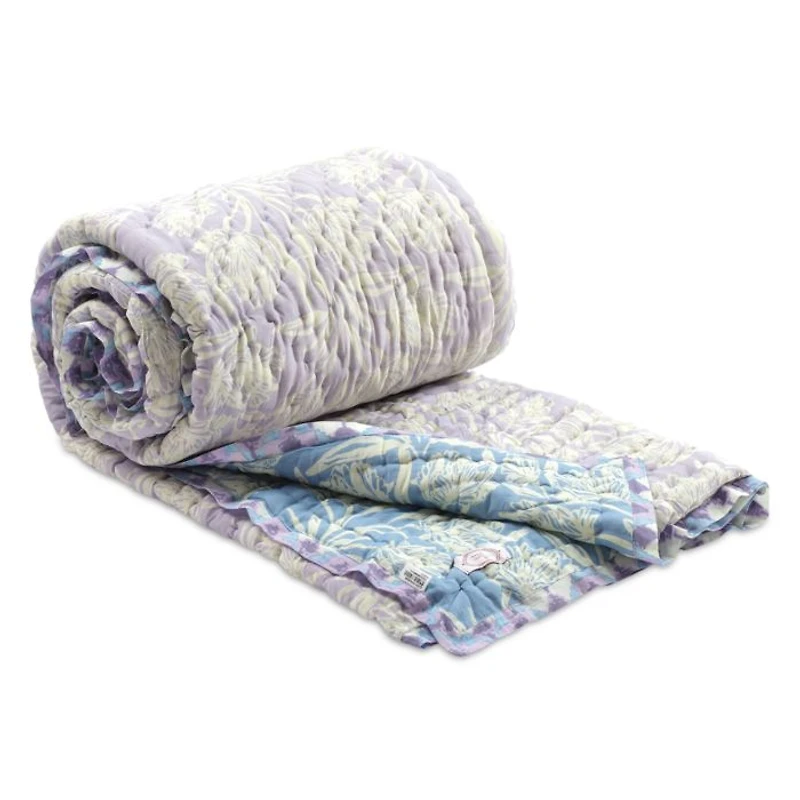 Lilac Bloom Handcrafted Cotton Quilt