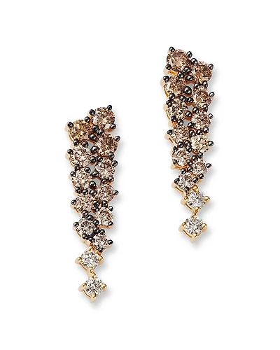 Bloomingdale's Fine Collection Brown Diamond Ombre Cascade Drop Earrings