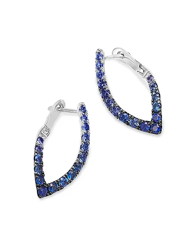 Bloomingdale's Fine Collection Blue & White Sapphire Ombre Spiral Front-to-Back Earrings