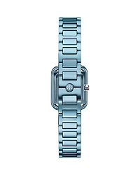 The Kira Square Small Three Hand Blue Stainless Steel Watch, 18mm x 18mm
