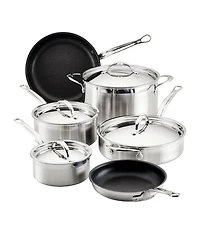 ProBond® Forged 10-Piece Professional Clad Stainless Steel Cookware Set with TITUM® Nonstick