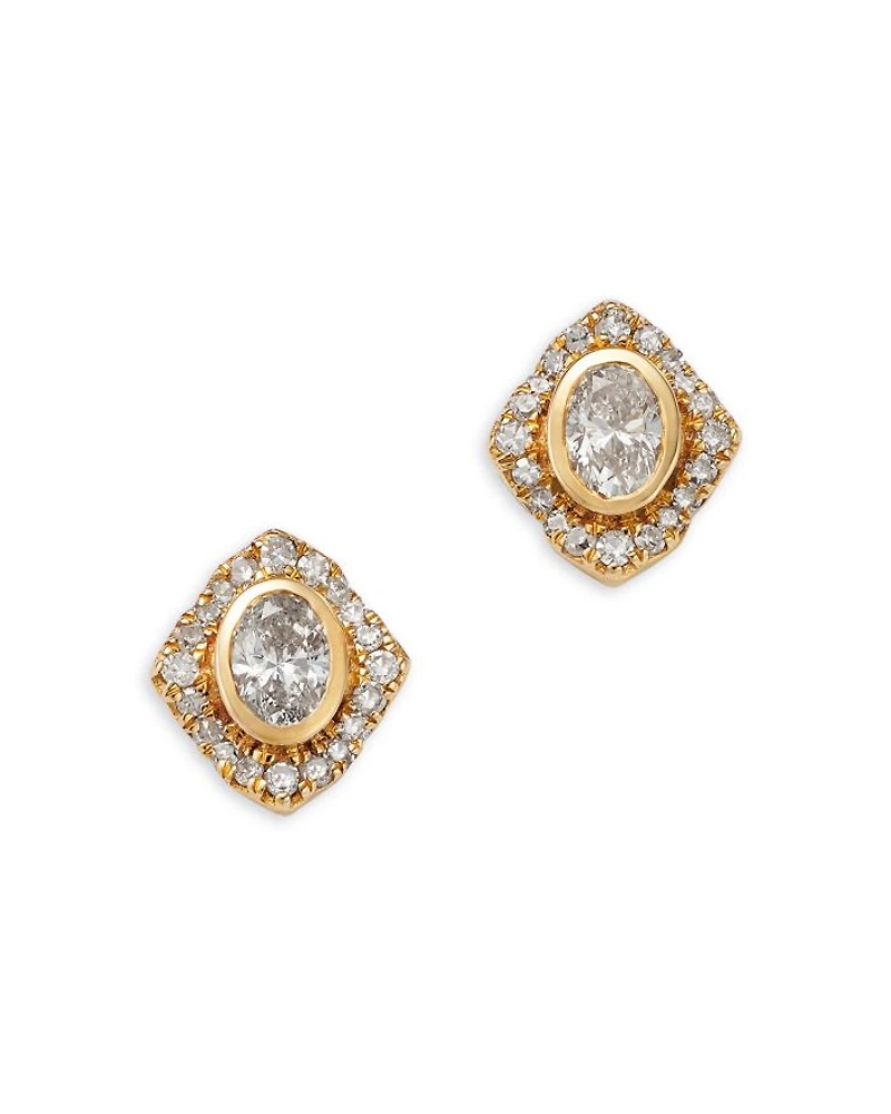 Diamond Stud Earrings in 14K Yellow Gold, 0.4 tcw