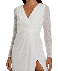 Long Sleeve Sequined Midi Dress