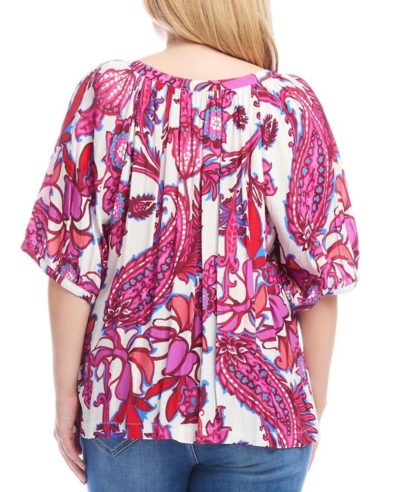 Plus Paisley Print Blouse