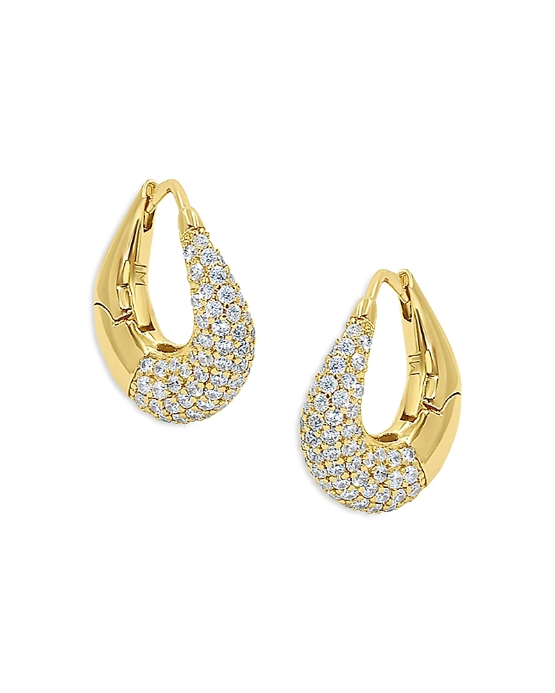 Jackie Mack Designs Muse Pave Oval Hoop Earrings