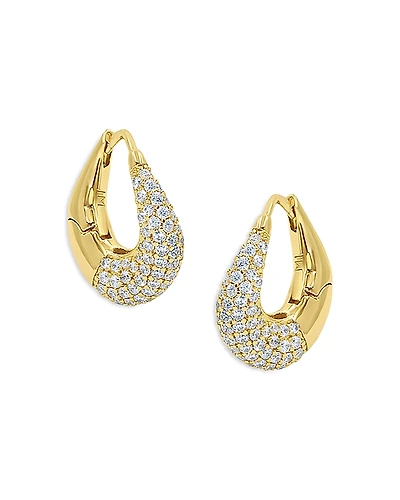 Jackie Mack Designs Muse Pave Oval Hoop Earrings