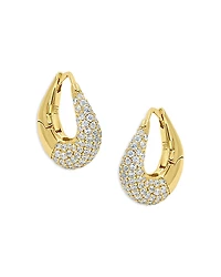 Jackie Mack Designs Muse Pave Oval Hoop Earrings