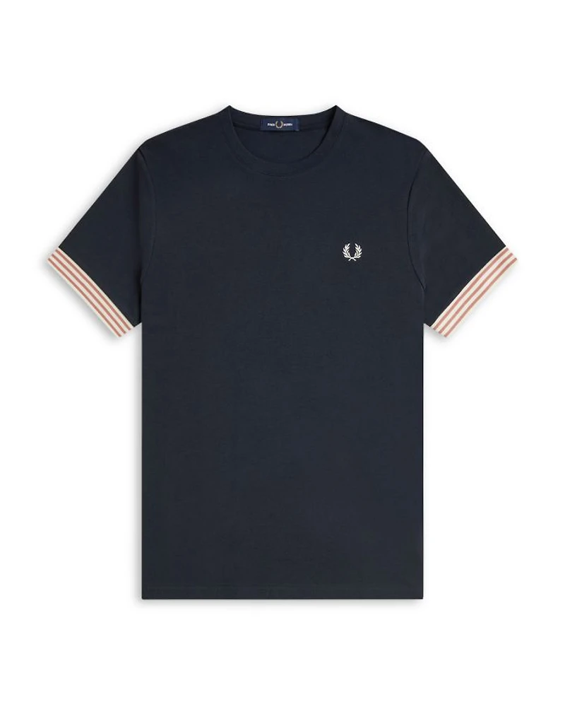 Short Sleeve Striped-Cuff Tee