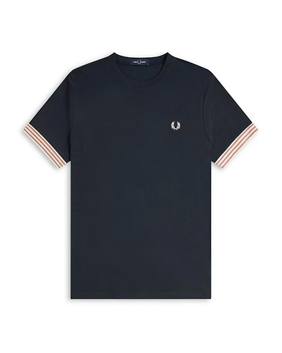 Short Sleeve Striped-Cuff Tee