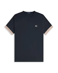 Short Sleeve Striped-Cuff Tee