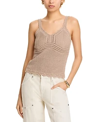 Aqua Crocheted Sweater Tank Top - Exclusive