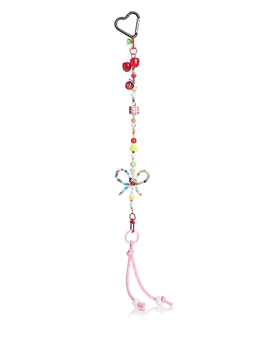 Aqua Bow Beaded Bag Charm - Exclusive