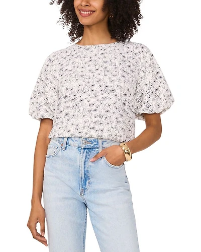 Crewneck Puff Sleeve Blouse