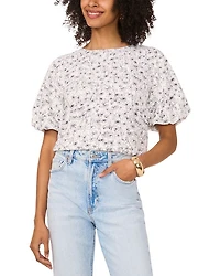 Crewneck Puff Sleeve Blouse