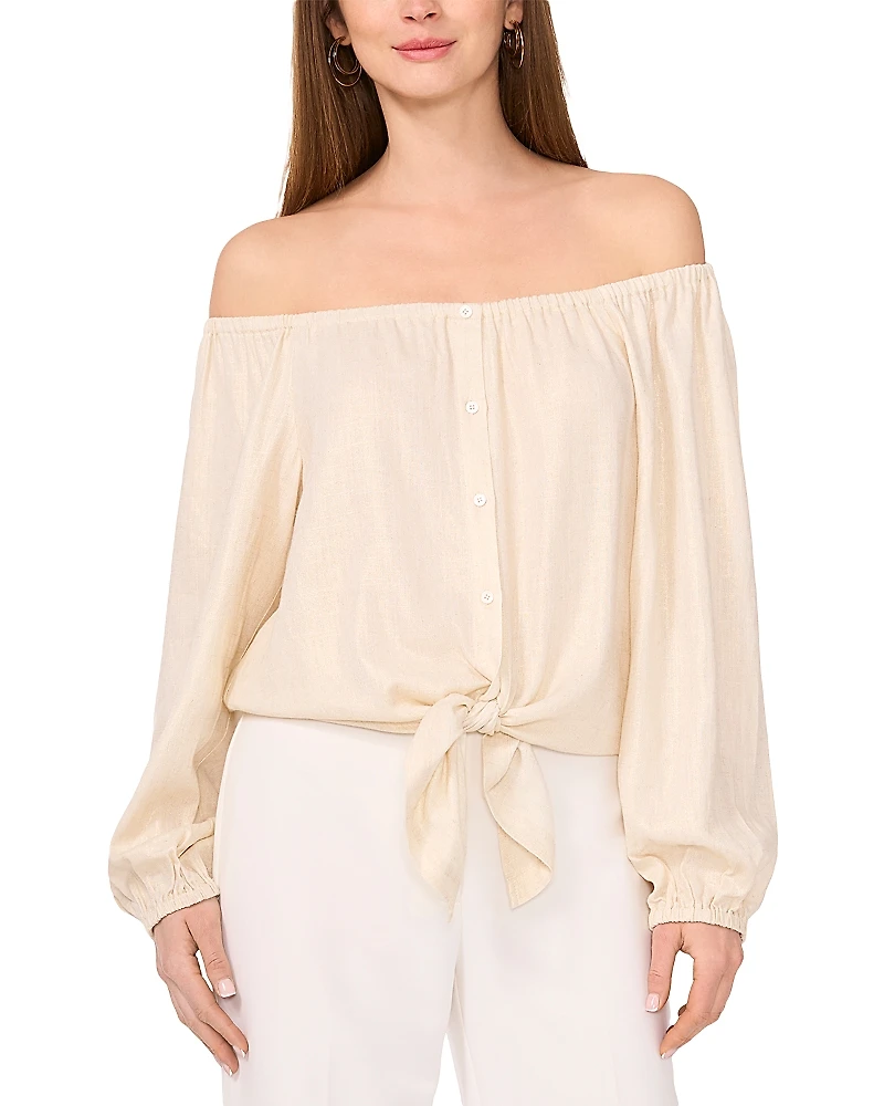 Vince Camuto Off The Shoulder Tie Hem Top