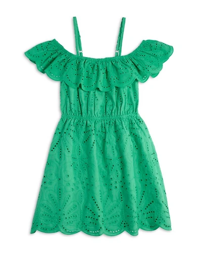 Girls' Off-Shoulder Eyelet Scalloped Dress, Little Kid, Big Kid - Exclusive.