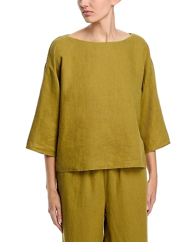 Eileen Fisher Linen Boat Neck Top