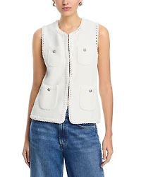 Elie Tahari Bethany Crocheted Sleeveless Sweater