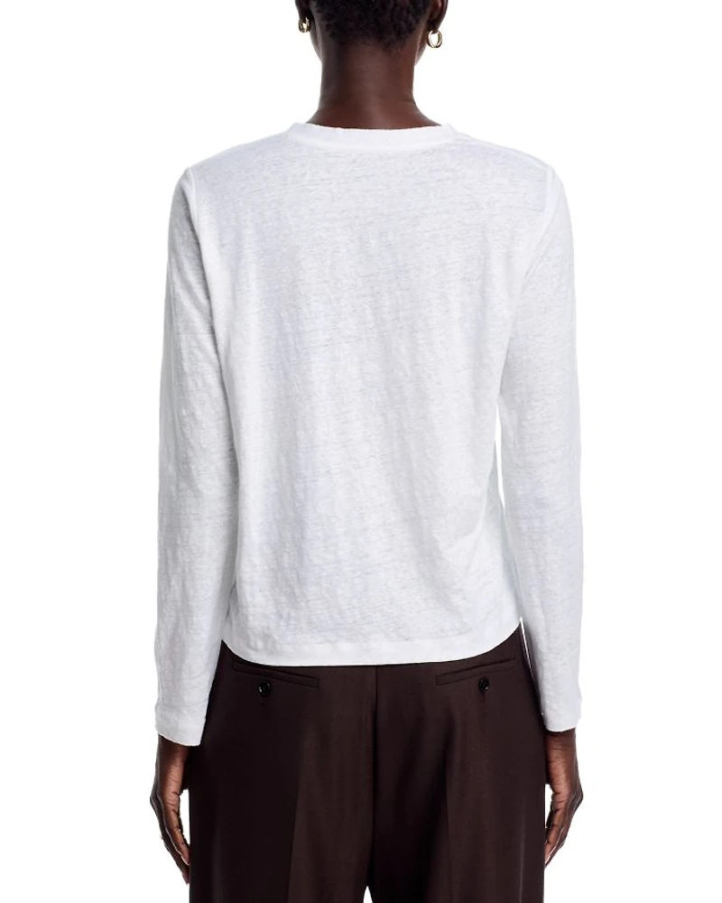 Stretch Linen V Neck Cardigan