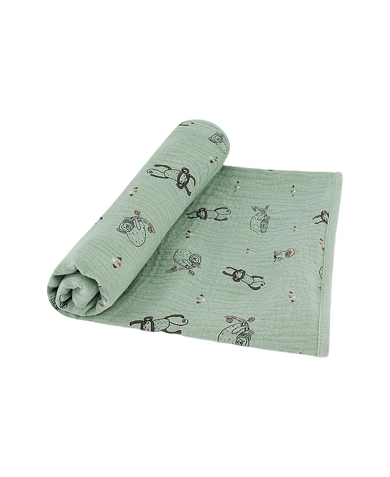Deux par Deux Boys' Printed Muslin Blanket - Baby