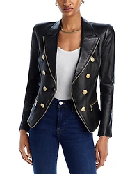 L'Agence Ottilie Leather Blazer