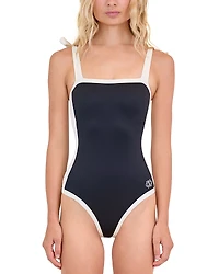 Simkhai Piper Bow Tie Strap One Piece Swimsuit