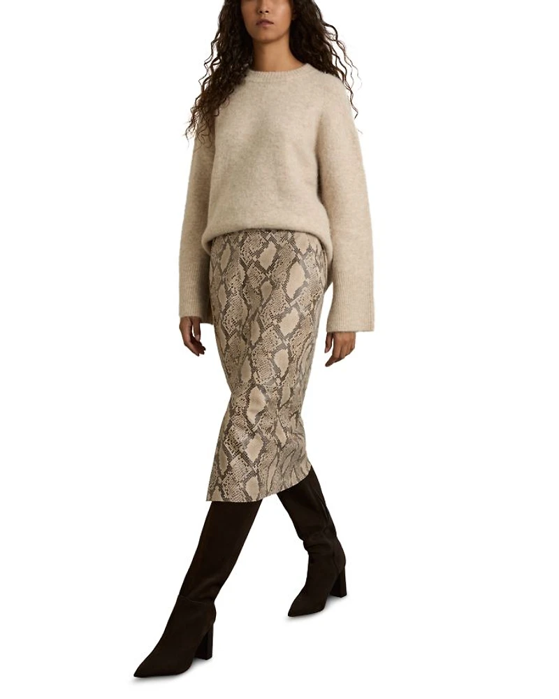 Missa Snake Leather Pencil Skirt