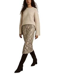 Missa Snake Leather Pencil Skirt