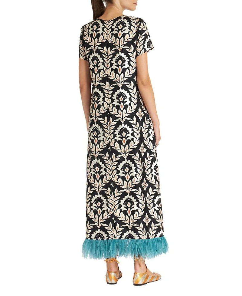 Swing Dress with Feathers