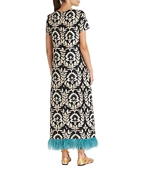 Swing Dress with Feathers