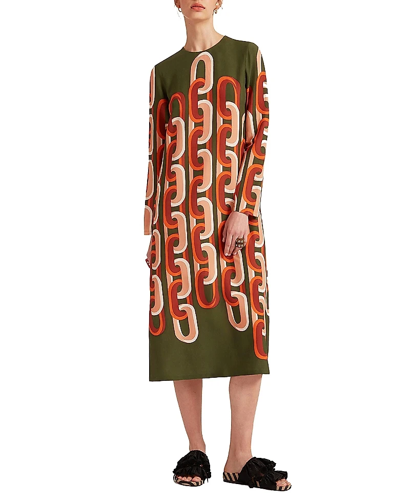 La DoubleJ Long Sleeve Midi Swing Dress