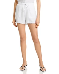 Aqua Chambray Tie Waist Shorts - Exclusive