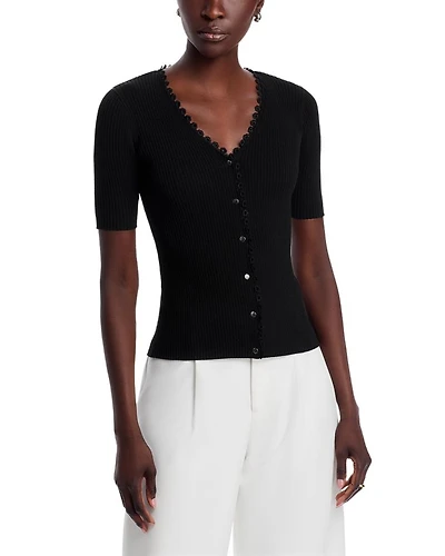 Rib Knit Button Front Sweater