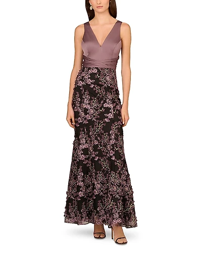 Aidan Mattox Embroidered Gown