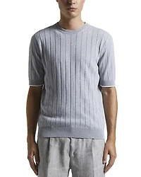 Short Sleeve Textured Sweater