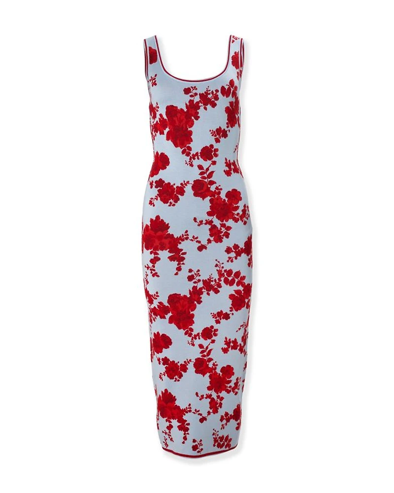 Silk Sleeveless Scoop Neck Midi Dress