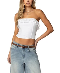 Edikted Litsa Ruffled Linen Look Corset