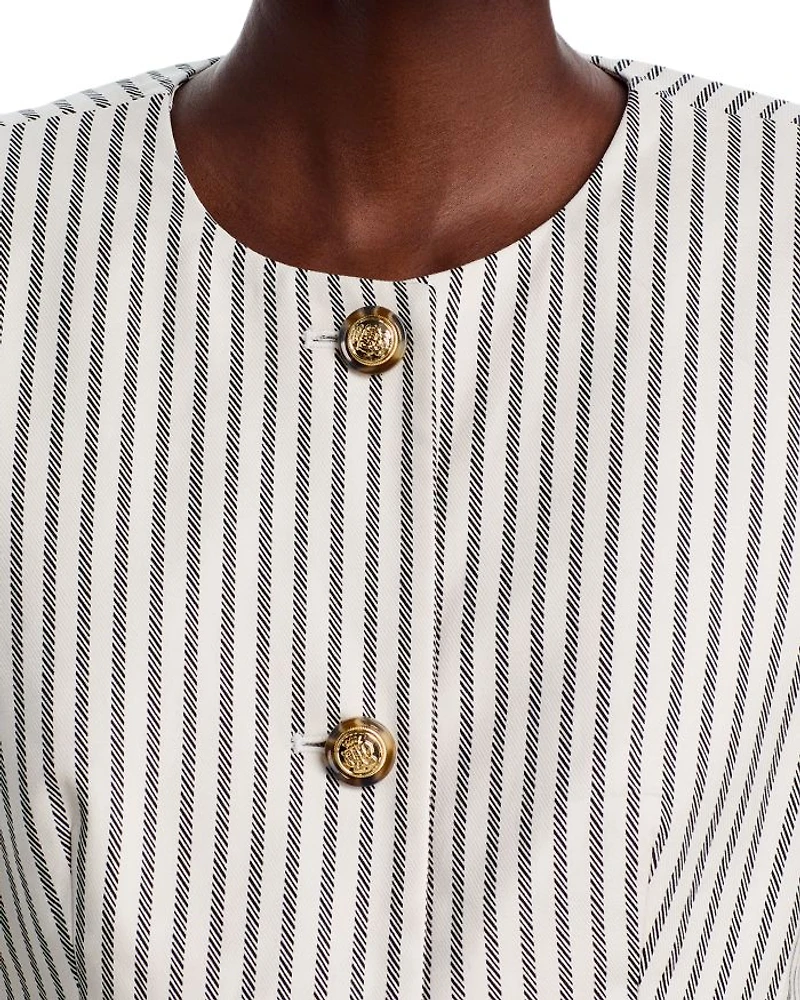 Button Front Cropped Jacket