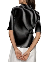 Ribbed Knit Button Front Shirt
