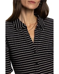 Ribbed Knit Button Front Shirt